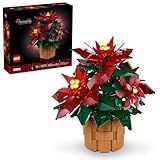LEGO Icons Poinsettia Building Sets for Adults - Artificial Flowers for Decoration - Christmas Flowers for Table Centerpiece - 10370
