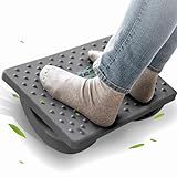 CasaZenith Foot Rest for Under Desk at Work - Ergonomic Foot Stools for Under Office Desk - Rocking Footrest with Roller Massager - Leg Rest for Chair, Computer Gaming -13" L x 9.6" W x 5" H (Gray)
