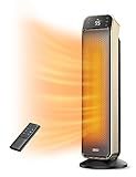 DREO Space Heater Indoor, 25" 11.5ft/s Fast Portable Room Heater with Remote and Thermostat, 3 Modes, Overheating & Tip-Over Protection, Electric Heaters for Indoor Use Large Room, Bedroom, Gold