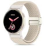 Folavii 20mm Magnetic Braided Nylon Band Compatible With Garmin Vivoactive 6/Vivoactive 5/3/3 Music Watch Bands, Quick Release Stretchy Strap Replacement for Venu Sq 2/Forerunner 55/165/245/645