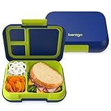 Bentgo Pop - Leak-Proof Lunch Box & Removable Divider for Ages 8+ & Teens - Lunch Container Holds 5 Cups of Food; 3-4 Compartments; Microwave/Dishwasher Safe; 2 Year Warranty (Navy Blue/Chartreuse)