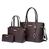 Montana West 3PCS Purses for Women Tote Bag and Wallet Set Shoulder Satchel Crossbody Bags Leather Handbag for Gift Travel Casual Work MWC-HB-SET3-C032W-CF