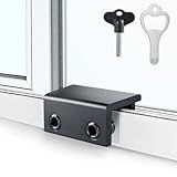 ZRFCXE Window Locks,4 Pack Sliding Window Locks with Key for Vertical & Horizontal Sliding Windows Doors,Easv to Install,Adjustable Security Window Lock for Patio Bedroom Home and Office (Black)
