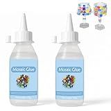 Mosaic Tile Epoxy Adhesive - Non-Toxic Fast-Acting Glue for Crafts, Ceramic & Glass - Waterproof UV Resistant No-Drip Formula, Clear Bond for Wood/Plastic & DIY Art (100ml*2)