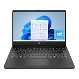 HP 14 inch Laptop, HD Display, Intel N150, 4 GB RAM, 128 GB UFS, Intel Graphics, Windows 11 Home, Includes a 1-Year Microsoft 365 Family Subscription. Jet Black, 14-dq6199nr
