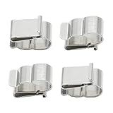 Qjaiune 50Pcs Trailer Frame Wire Clips, 19mm Length Solar Panel Wire Clips, 304 Stainless Steel Cable Clamps Double-Wire Clips for PV Wiring Boat Cable