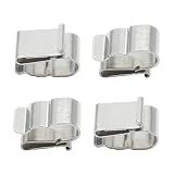 Qjaiune 50Pcs 19mm Solar Wire Clip, 304 Stainless Steel Double Cable Clamp