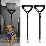 BWOGUE 2 Packs Dog Cat Safety Seat Belt Strap Car Headrest Restraint Adjustable Nylon Fabric Dog Restraints Vehicle Seatbelts Harness