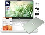 HP 14 Laptop Student Business 2025 Flagship Computer, AI Copilot, 4-Core 13th Gen Intel CPU, 16GB RAM 628GB Storage (128GB UFS+ 500GB Ext), 1-Yr Office 365, Long Battery HubxcelAccessory Win 11S Green
