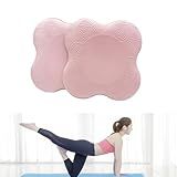 Kenhihi Yoga Knee Guards (Set of 2) - Male and Female Yoga Props and Accessories for Fitness, Travel, Meditation, Kneeling, Balance, Floor, Pilates Pads for Knee and Elbow (Pink)