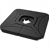 wikiwiki 230 Lbs Cantilever Offset Patio Umbrella Base, 4 PCS Weighted Umbrella Base for Outdoor Patio with Fill Spouts for Water or Sand, Square Compact Stand Plate Set, Black