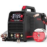 YESWELDER 135Amp MIG Welder,110V Flux Core Welder Flux Core MIG/Lift TIG/Stick 3-in-1 Large LED Digital Display Welding Machine IGBT Inverter Welder FLUX-135PRO