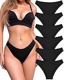 UNDER THE SEA 6 Pack Cotton Underwear for Women Low Rise Bikini High Cut Breathbale Sexy Hipster Cheeky Womens Panties S-XL
