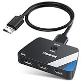 [Upgrade] HDMI Switch 3 in 1 Out, 4K@60Hz HDMI 2.0 Switch Splitter with 2.6FT Long HDMI Cable, 3-Port HDMI Switcher Selector, Supports 4K 30Hz 3D 1080P HDCP2.2 for PS5 Xbox DVD Player Fire Stick PC