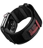 Nereides Compatible with Apple Watch Series 11 Band Series 10/9/8/7/6/5/4/SE/SE2/SE3/Ultra 3/2/1, Nylon Sports Strap with Woven Design for 49mm/46mm/45mm/44mm (L, Black)