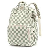 Dezcrab Baby Diaper Bag Backpack for Mom, Large Capacity Travel Nappy Bag for Boys & Girls with Stroller Straps (Corduroy Checkered Green)