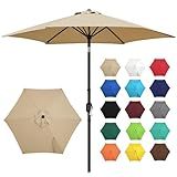 Yaheetech 9FT Outdoor Patio Umbrella, Outdoor Table Umbrella with Push Button Tilt and Crank, Yard Sun Shade, UV Protection Waterproof for Garden/Deck/Backyard/Pool
