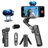 AOCHUAN XE AI Version,Gimbal Stabilizer for Smartphone,NO APP AI Tracking, Gesture Control,360°Inception Gimbal with TikTok YouTube,3-Axis Foldable Handheld Tripod for iPhone& Android,Black