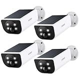 AOQEE Cameras for Home Security-2.4GHz Wireless Security Camera Outdoor with AI Motion Detection & Siren, Non-Stop Solar Powered Charging, 2K Color Night Vision, SD/Cloud Storage, Waterproof, S1 4P
