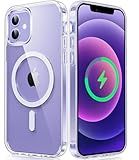 FNTCASE for iPhone 12 Clear Case: for iPhone 12 Pro Magnetic Military Grade Drop Protection Anti Yellowing Cell Phone Cover - Rugged Durable Shockproof Protective Bumper