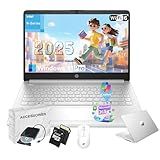 HP 2025 14" Everyday Laptop for Student & Business - 16GB RAM, 128GB UFS & 256GB SD Card • Intel Quad-Core N150 Processor • Ai Copilot • Win11 Pro • 1 Year Office 365 • w/Accessories (Silver)