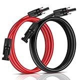 SOYAN 20 Feet 10AWG Solar Extension Cables Fitted with Connectors (Red & Black)