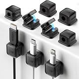9 Pack Cord Organizer, Magnetic Cable Clips, Under Desk Management, Black