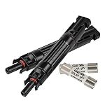 IGOYE 10A 1000V Solar Fuse IP67 Solar Fuse Holder Inline 2 PCS PV Panel String Fuse Male and Female Connector for Solar Pannel (Pack of 2)