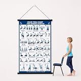 Chair Yoga Exercise Wall Poster & Workout Chart for Seniors & Beginners