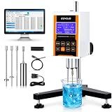 Digital Rotary Viscometer with 4 Rotors and Temperature Probe, Lab Viscosity Meter with Data Output Inks, Paints, Coatings, Adhesives, Greases, Cosmetics 10-2,000,000Mpa.S, Accuracy:±3.0% NDJ-8S