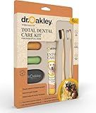 Dr. Oakley Dental Toothbrush Kit for Dogs & Cats -Finger Brush for Small Pets and Soft Brushes for Large or Older Natural and Safe Peanut Butter Flavor -