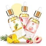 3 Packs Yoni Oil for Women - Feminine Care Oil - All Natural Vaginal Essential Oils, Reduces Odor, Restores pH Balance and Wetness, 1 fl oz/pc Strawberry Pineapple Peach Scent