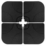 Simple Deluxe 4pcs Cantilever Offset Patio Market Stand with U Locking Shape Weights Water, Umbrella Square Base