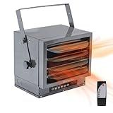 Comfort Zone Electric Hard-Wired Digital Fan-Forced Ceiling Mount Space Heater with Remote, 6,000 Watt, 240 Volt, Overheat Protection, Digital Thermostat, & 12-Hour Timer, Garage or Workshop, CZ225ER