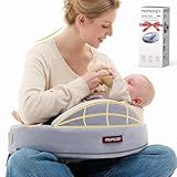 Momcozy Innovative Safety Guard Nursing Pillow - Firm & Springy Memory Foam - Stable, Ergonomic Support & Comfort - Wider Breastfeeding Cushion, Adjustable, Removable Cover, Baby Safety Certified