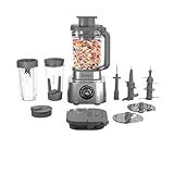 Ninja Blender & Food Processor Combo, Foodi Power Blender System for Smoothies, Bowls, Spreads & Shakes, 6 Functions, 72-oz Glass Pitcher, To-Go Cups, Silver, SS401