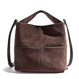 Suede Bags For Women Bucket Bag Brown Purse Crossbody Purses Slouchy Bag Suede Tote Bag Shoulder Bags (Brown)