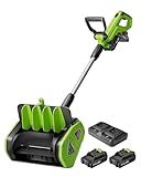 KAFKESC Cordless Snow Shovel, 40V | 13-Inch | 8-Ah Cordless Snow Blower, Battery Snow Blower with Directional Plate & Adjustable Front Handle (2 Batteries & Quick Charger Included)