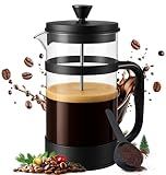 Utopia Kitchen Borosilicate Glass French Press Coffee Maker 34 oz, Heat-Resistant Cafetiere & Tea Maker, Thickened Glass Coffee Press for Travel and Camping, Black