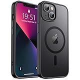 zapica Magnetic for iPhone 13 Case & iPhone 14 Case, [Compatible with MagSafe] [Military Grade Drop Protection] Translucent Matte Shockproof Anti-Scratch Phone Cover, Black