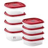 Rubbermaid 16-Piece BPA-Free Plastic Food Storage Set, Red Vented Lids - Microwave, Dishwasher Safe: Perfect for Meal Prep, Leftovers, and Kitchen Organization