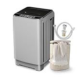 Zyerch Portable Washing Machine 2.3 Cu. Ft. Full-Automatic Compact Washer Machine for Apartment, 10 Wash Program Small Portable Washer for Dorm, Apartment, RV, Home, Silver