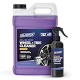 GLOMAX Wheel Cleaner (1 Gallon) - Non Acid Rim Cleaner - All in One Wheel and Tire Cleaner for Car Detailing - Made in USA Tire Cleaner Spray - Removes Brake Dust, Oil, Dirt, Light Corrosion