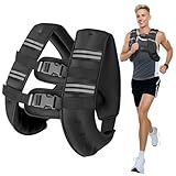 6lb/8lb/12lb/16lb/20Lb Weighted Vest Woman Men with Reflective Stripe, Chest Size Adjustable Strength Training Weight Vest for Walk Running Jogging
