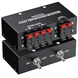 PROZOR 2-Zone Speaker Switch Box, 2-Way Amp/Speaker Selector with Independent A/B Control, Passive Stereo Switcher for Amplifier and Receiver, 150W RMS per Channel, Support 4–16Ω Speakers