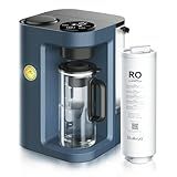 Bluevua RO100ROPOT-Lite(UV) Countertop Reverse Osmosis Water Filter System, 7-Stage Purification with UV and Remineralization, 3:1 Pure to Drain, Portable Water Purifier (Blue)