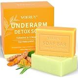 VOERUY Underarm Detox Soap - 2 Pcs with Turmeric & Citrus, Tea Tree & Mint, Natural Gentle Exfoliating Body Soap for Women and Men, Helps Wash Away Odor-Causing Buildup, 10 oz (280 g)