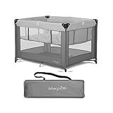 Dream On Me Zazzy Portable Playard with Bassinet in Grey, Packable and Easy Setup Baby Playard, Lightweight and Portable Playard for Baby with Mattress and Travel Bag