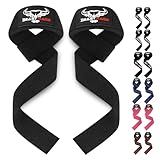 BEAST RAGE Lifting Wrist Straps for Weightlifting, Straps Gym Grip Power Workouts Lifting Straps Padded Cotton Men Women Wrap Lift, Deadlift Bodybuilding Weight Lifting Exercise Straps (Black)