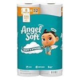 Angel Soft Toilet Paper, 8 Mega Rolls = 32 Regular Rolls, Soft and Strong Toilet Tissue